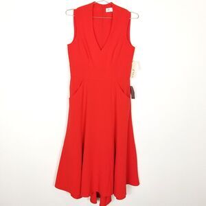 Eliza J Red Sleeveless Wrap Maxi Dress